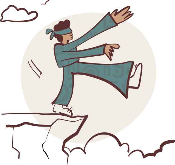 Anxiety feeling illustration - on edge