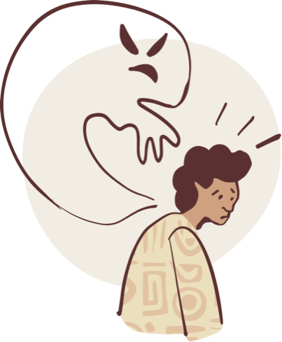 Anxiety feeling illustration - racing thoughts